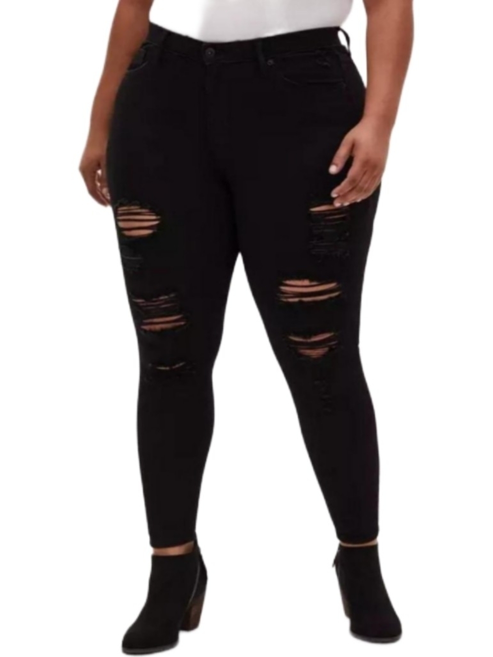 Torrid Sky High Skinny Black Distressed Skinny Jeans NWT
